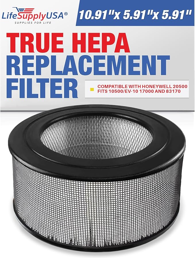HEPA Filter Compatible with Honeywell 20500 Air Cleaner 10500 (EV-10) 17000 17005 17006 17007 17008 17009 83170 by LifeSupplyUSA