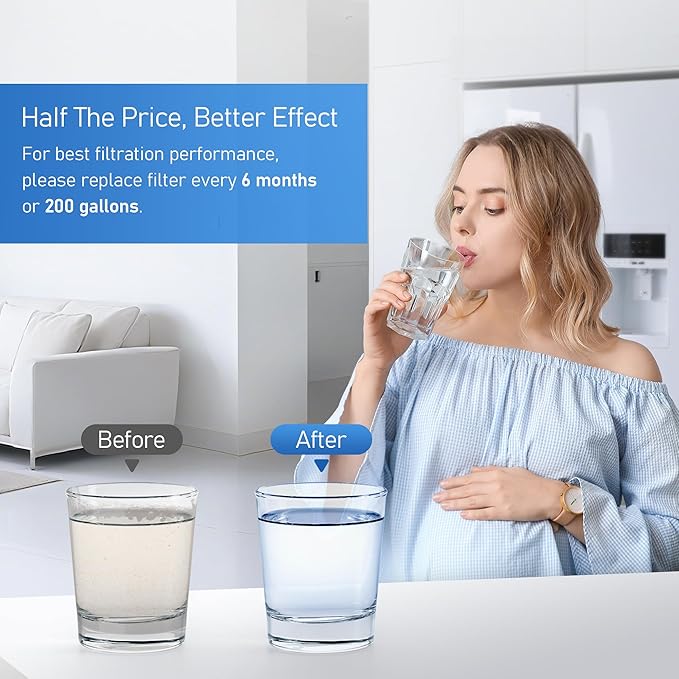 EDR1RXD1 Water Filter 1 Replacement, Compatible with WRS315SDHZ, WRS571CIHZ, WRS555SIHZ, WSF26C3EXF, WRS325SDHZ, WRF560SEHZ, WRF560SEHB, WRF560SEHW, WRF560SEHV, WRS555SIHW, WRS555SIHV, 2 Pack