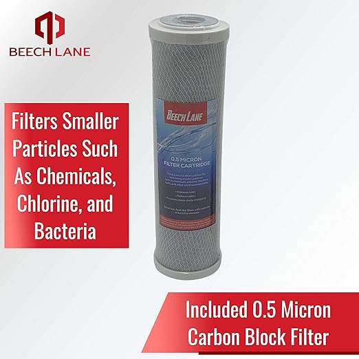 Beech Lane External RV Dual Water Filter System, Leak-Free Brass Fittings, Mounting Bracket and Two Filters Included, Sturdy Construction is Built to Last