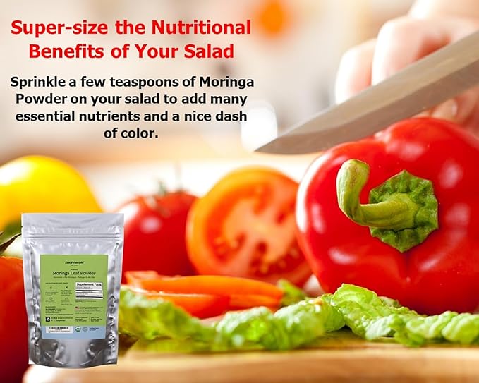 Zen Principle 2-Pack Premium Organic Moringa Oleifera Leaf Powder. USDA Certified Organic.