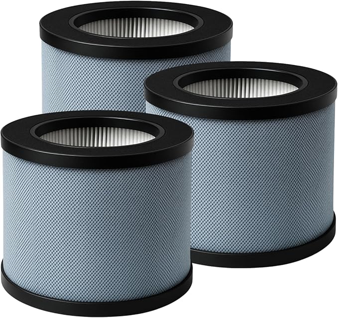 Nispira JH01 MK01 3-in-1 HEPA Filter Replacement For Air Purifier AROEVE MK06, ALROCKET JH06, Elechomes EPI081 EP1081, Intelabe EPI080 EP1080, Kloudi DH-JH01 DH-JH06, Pomoron MJ001H, 3 Pack