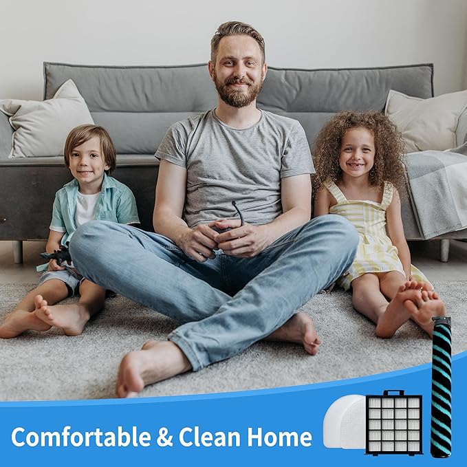 Replacement Parts Roller Brush & HEPA Filter Foam & Felt Filters Compatible with Shark Power Detect Upright AZ4000 AZ4002 AZ4002C Vacuum Cleaner