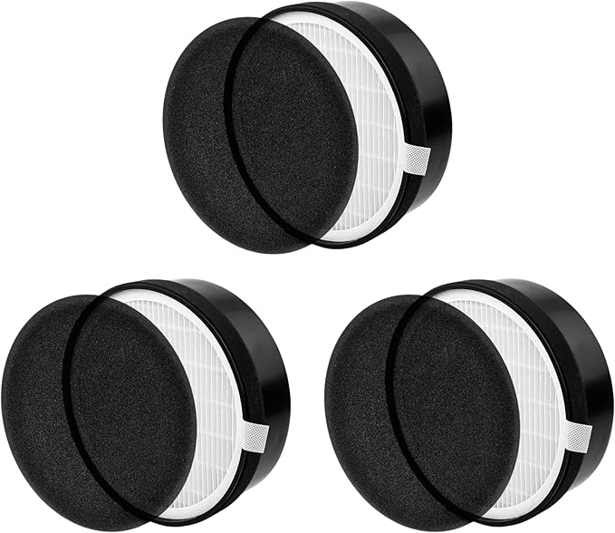 Nispira LV-H132 True HEPA Air Filter with Carbon Pre Filter Replacement Compatible with Air Purifiers LV-H132. Compared to Part LV-H132-RF - 7.5” x 2.4” x 7.5” (3 Pack)