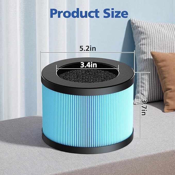 MK0I MK0b TZ-K1 DH-JH01 HEPA Replacement Filter for Tolife TZ-K1, for FreAire KN6391, for Kloudi DH-JH01, for POMORON MJ001H, MJ012H, EPI081/EP1081, for Intelabe EPI080/EP1080 Air Purifier, 2 Pack