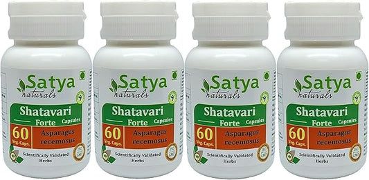 Generic Capsule Shatavari Forte (Asparagus racemosus) Capsules, Pack of 60 x 500 mg. Veg. Capsules (Set of 4)