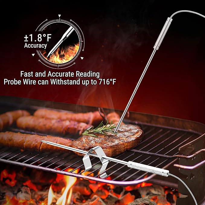 ThermoPro TP08 500FT Wireless Meat Thermometer for Grilling Smoker BBQ Grill Oven Thermometer with Dual Probe Kitchen Cooking Food Thermometer
