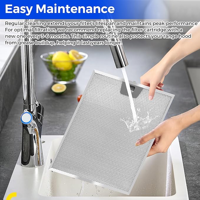 WB02X24872 Range Hood Grease Filter Replacement - 2 Pack, Fits 11 7/8 x 11 7/8 x 3/8 Inch Vent Hoods