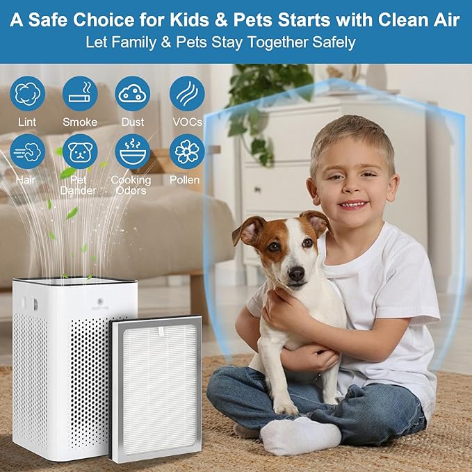 MA25 Replacement Filter Compatible with MA Series Air Purifier 25 S1/W1/B1,3-In-1 Filtration System of MA25,H13 True HEPA Filter with Activated Carbon Filter,4 Pack