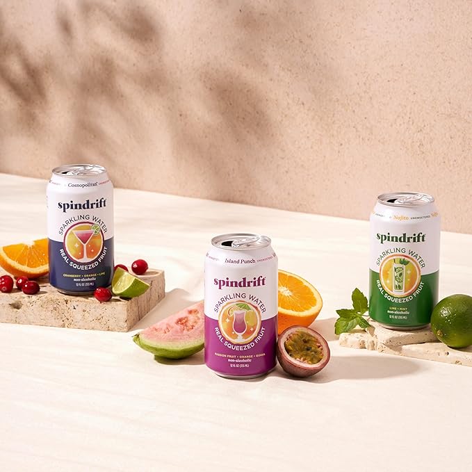 Spindrift Mocktail Variety Pack Can 12 Ounce (Pack of 24)