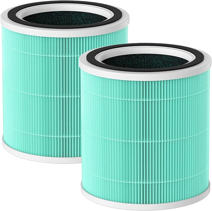 2 Pack AC400 Replacement Filter for Purivortex AC400 Air Purifier, 3-in-1 Toxin Absorber Filter, Green