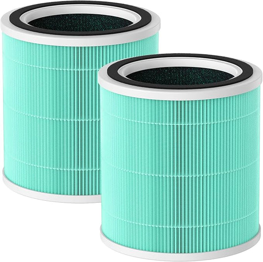 2 Pack AC400 Replacement Filter for Purivortex AC400 Air Purifier, 3-in-1 Toxin Absorber Filter, Green