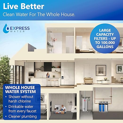 Whole House Water Filter System| HEAVY METAL| 3 Stage Water Purifier Whole Home, Top-Tier Heavy Metal Filter Produces Overachieving H2O, Specially Targets Lead, Arsenic, Chromium, Reduces Chlorine