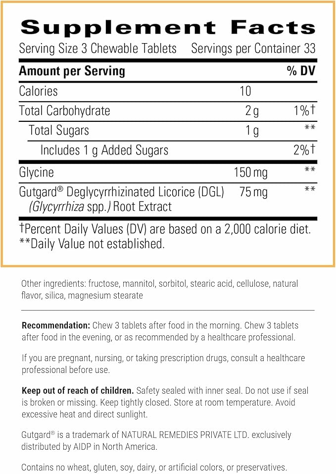 Integrative Therapeutics Rhizinate - Deglycyrrhizinated Licorice (DGL) - for Digestive Support with Licorice Root Extract* - Gluten Free - Dairy Free - Vegan - 100 Chewable Tablets