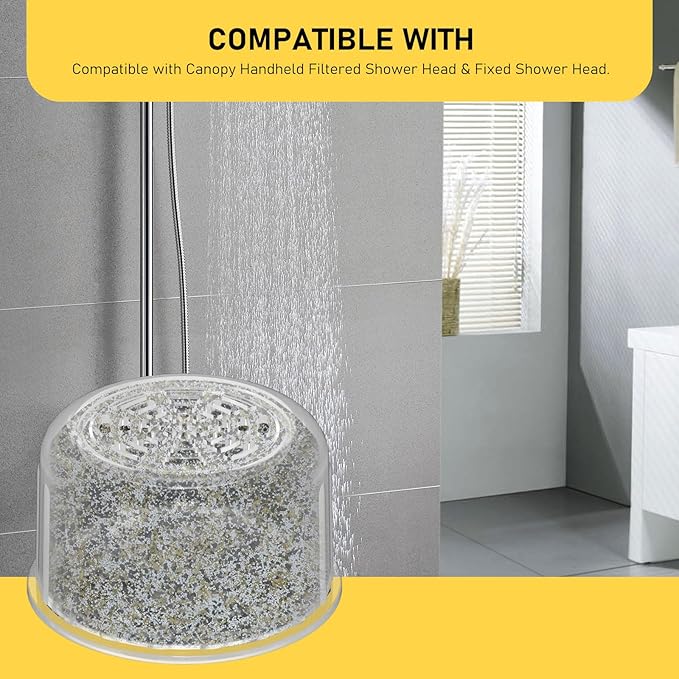 2 Pack Shower Head Filter Replacement Cartridge Compatible with All Canopy Fixed & Handheld Filtered Shower Head, Shower Filter For Hard Water