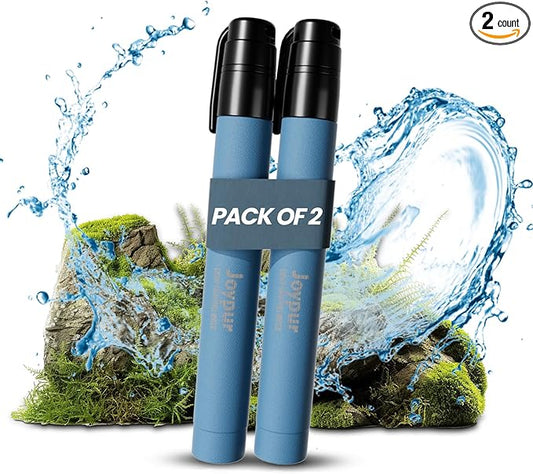 Portable Water Filter Straw Survival, Essential Camping & Hiking Gear, Water Purification Straw for Travel, Biking and Emergency Preparedness