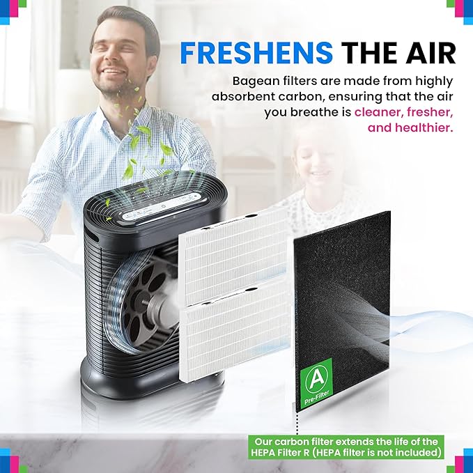 Bagean Activated Carbon Pre Filter A Replacement - Compatible with Honeywell HPA200 Air Purifier Series - Fits Honeywell HPA200 Prefilter A - Air Filters Absorb Odors and Freshen Your Home (4-Pack)