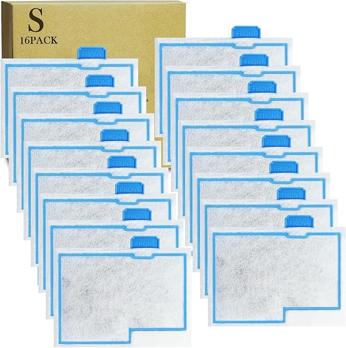 16 Pack Small Filter Cartridge Compatible with Aqueon, Aquarium Fish Tank Filter Cartridges Replacement for QuietFlow E Internal Power Filter Size 10 and Minibow Aquarium Filters Size 1/2.5/5 Gallon