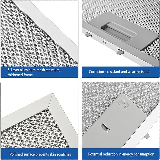 2Pcs WB02X11012 Range Hood Grease Filter Compatible with GE Range Hood, 17-1/2 x 11-5/8 Inch