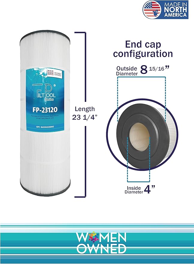 FP-23120 - Pool Filter Cartridge Replacement for Hayward C1200, Unicel C-8412, Filbur FC-1293 and PA120 Systems - Swimming Pool Cartridge Filter - Clean Water Filtration - 1 PC, 120 SQFT