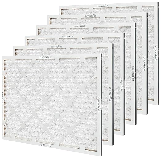 Amazon Basics 20x25x1 Air Filter 6 Pack, MERV 8 AC Furnace Filters (Actual Size: 19.75" x 24.75" x 0.75")