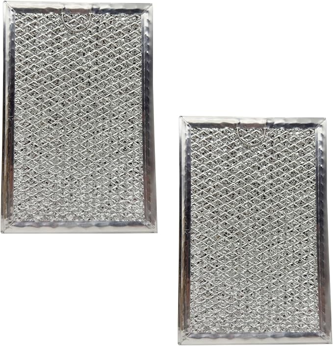 2Pcs Microwave Aluminum Grease Filter Replacement Fit for JVM6175EK5ES JVM6172SK5SS JVM6175SK5SS JVM6175YK5FS Oven Grease Filters Parts Silver