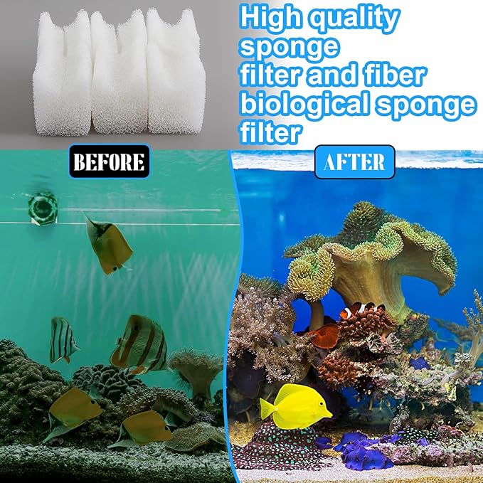 Nosiny 10 Pack Underwater Filter Foam Compatible with Fluval U1 Pads Replacement Underwater Aquarium Filter Media