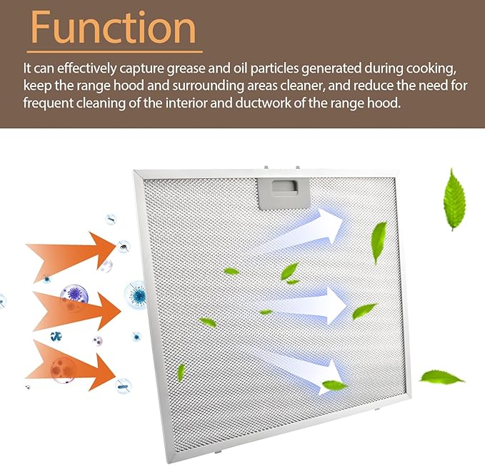 2 PCS WB02X27203 Range Hood Grease Filter Compatible with GE Range Hood JVX5360DJ1BB JVX5360DJ1WW JVX5360SJ1SS JVX5365SJ1SS JVX5365SJ2SS