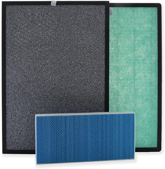 PUREBURG Replacement Filter Set Compatible with Turonic PH950 & Extract-All AMB1 Air Purifiers,H13 True HEPA Activated carbon Set with Humidifier Filter 4-Stage Filtration