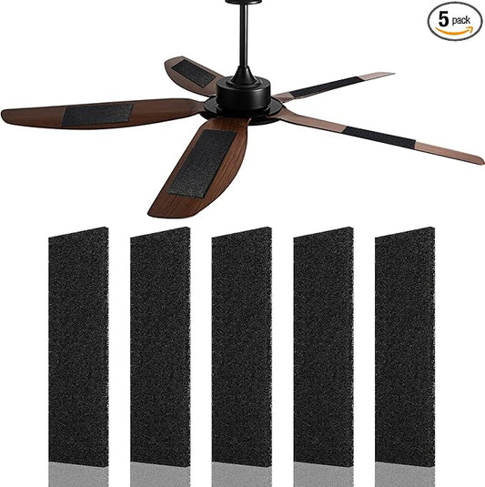 Pacify 10 PCS Ceiling Fan Filters for Blades, Activated Coconut Shell Carbon Fan Filters for Ceiling Fan Blades, Universal Fan Air Purifier Pad for Home Office Traps Household Contaminants (5)