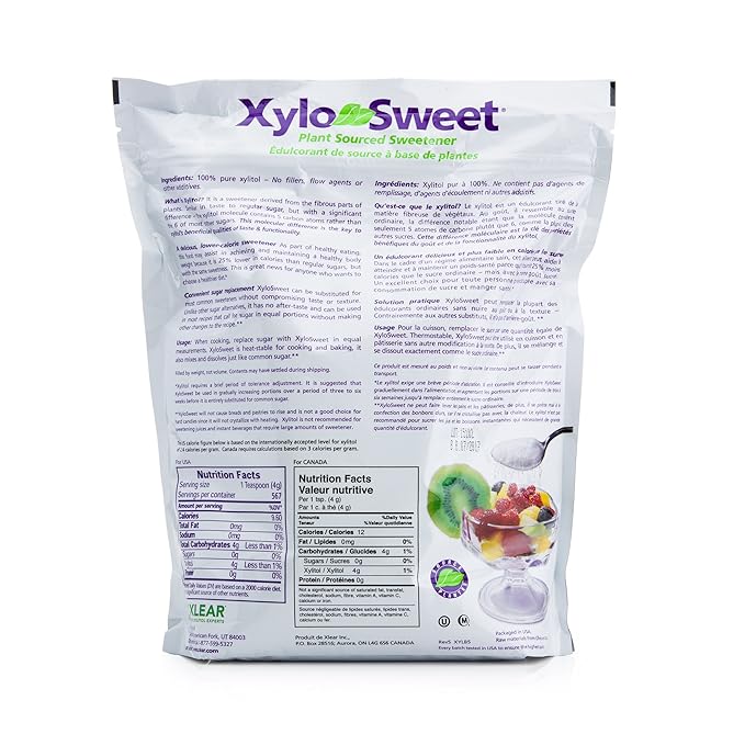 Xlear XyloSweet Plant Sourced Xylitol Sweetener - Pure Natural Sugar Substitute, Granules, Non-GMO, Gluten-Free, 5 Pound Bag (Pack of 3)