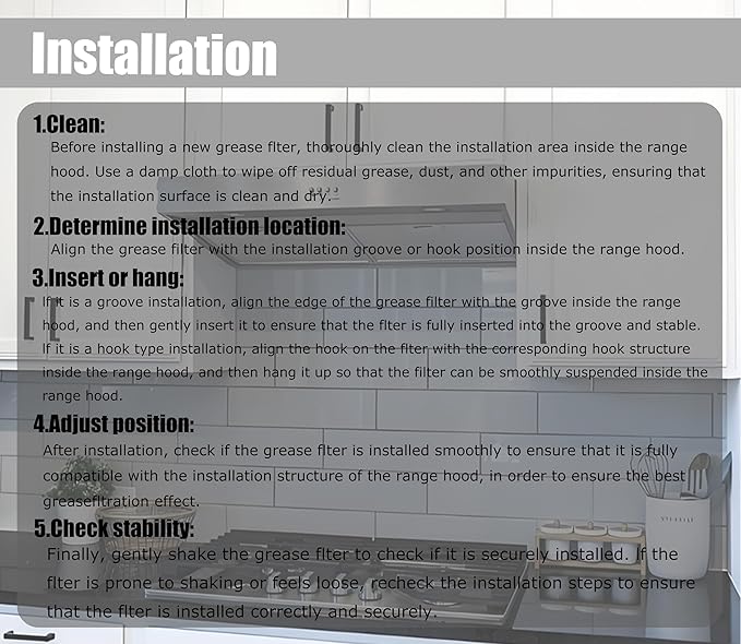 WB02X27207 Range Hood Grease Filter Fits compatible with GE JVX5300BJ1TS JVX5300DJ1BB JVX5300DJ1WW Replacement For 4463981 AP6039217 PS11771771 EAP11771771 (1 Packs)