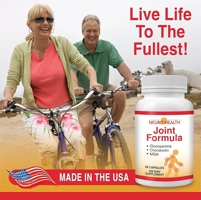 Joint Formula with Glucosamine, Chondroitin and MSM, 60 Capsules (1 Bottle) Turmeric/Joint Support Supplement for Bones, Back, Knees, Hands/Used for Cartilage & Joint Support