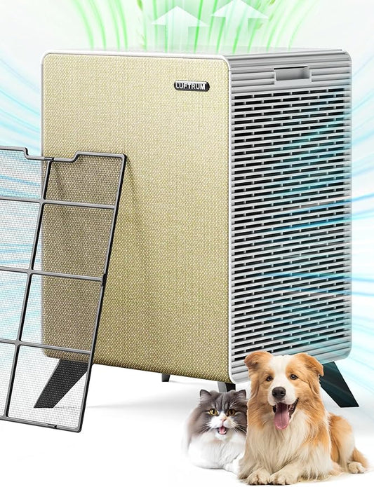 Air Purifiers for Home Large Room Up to 2250 ft² - Remove 99% of Smoke Allergies Pet Dander Odor - Dual 3-Stage Filter of Washable Filter and with AQI, Auto Mode, Sleep Mode