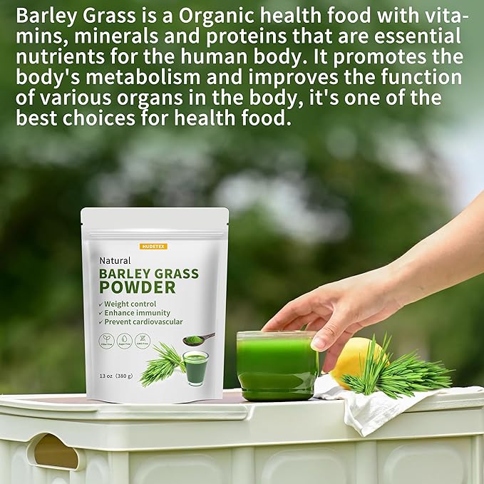 Barley Grass Juice Powder 13 oz - 100% Pure Wheatgrass Powder, Supports Cardiovascular, Liver and Digestive Function, Vegan, No Maltodextrin & Sugar.