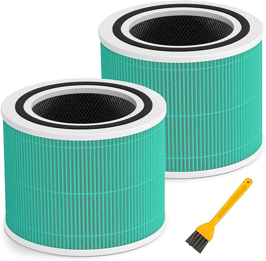 Core 300 Replacement Filter for LEVOIT Core 300 Core300-P Core 300S Core 300S/P VortexAir Air Purifier, Core 300-RF, 3-in-1 H13 Grate True HEPA Activated Carbon, 2 Pack, Green,Core 300-P