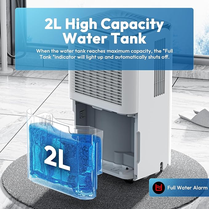 2000 Sq.ft Dehumidifier for Basement, LUKO 30 Pint Dehumidifier with Drain Hose for Continuous Drainage, Intelligent Humidity Control Panel and 24H Timer, 3 Modes, Child Lock, Auto Defrost