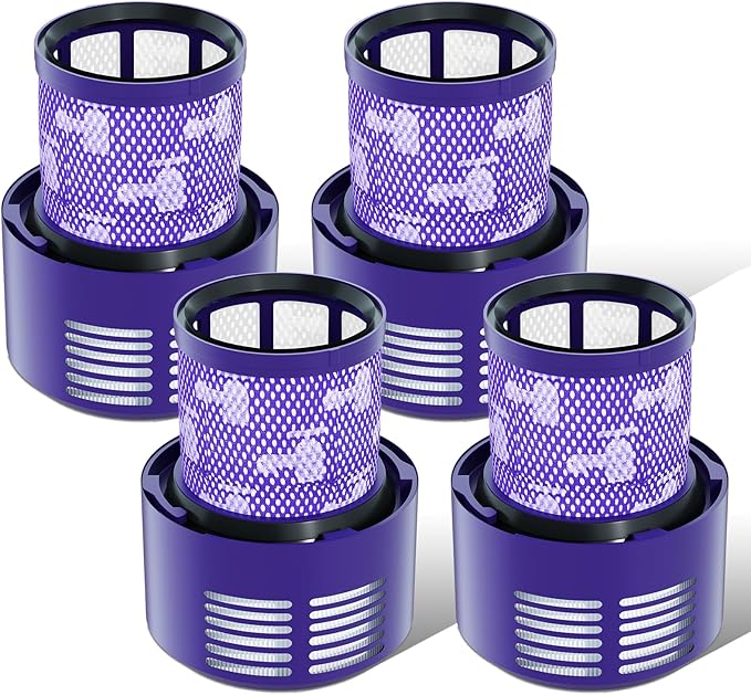 Vacuum Filter Replacement Parts Compatible with Dyson Cyclone V10 Series, V10 Total Clean, V10 Absolute, V10 Animal, V10 Motorhead, SV12 Vacuums, Compare to Part 969082-01 (V10-4 Pack)