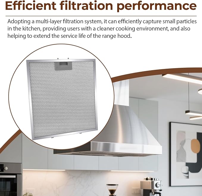 2PCS WA0575 Range Hood Filter 14.3"x13.46" Compatible with Vissani 30-inch Pyramid or Wall Mount Range Hood, 5-Layer Aluminum Mesh Filter