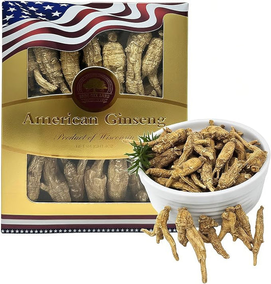 Wisconsin American Ginseng 8OZ, American Wisconsin Ginsengss Slices Root 西洋参/花旗参 Energy for Men & Women Ginseng in Soup, Tea Smoothies Large 4 Ounce 2 Box