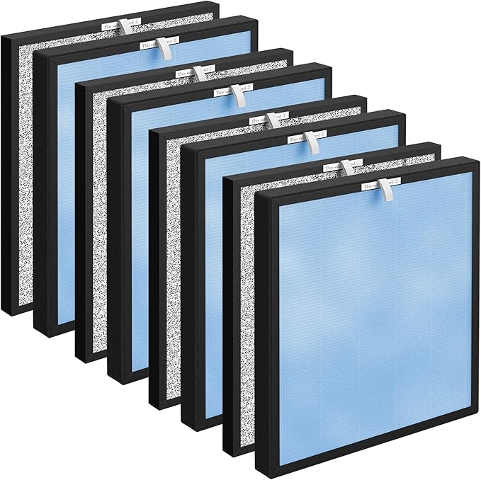 4 Sets Replacement Air Filters for HSP001 Smart True HEPA Purifier, 4 Stage Filtration of Fine Pre-Filter, Activated Carbon, Cold Catalyst and H13 True HEPA Filter