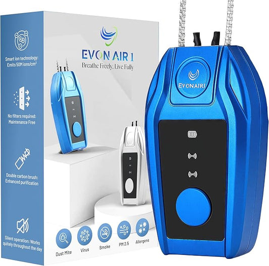 Portable Air Purifier for Travel with 50M Ions/cm³ | Mini Wearable Necklace Ionizer, Filterless, No Maintenance | Personal Air Purifier Small, 500mAh Rechargeable, 120H Runtime, CE ROHS FCC Certified