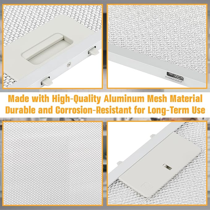 2 Pcs WB02X11011 Range Hood Grease Filter (14.5"×11.75") Fits GE Range Hood JV636H1SS JV636H2SS JV536H1SS JV536H2SS JV535H1WW JV635H1BB JV635H2CC, etc - 5-layer aluminum mesh