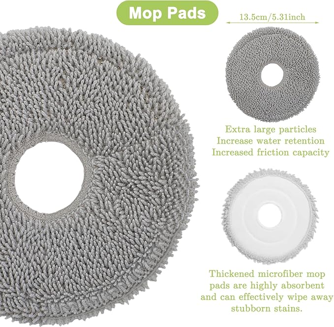 15 PCS Accessories Replacement Parts Compatible with Dreame X40 Ultra/ L40 Ultra X40 Master MOVA P10/P50 Pro Ultra Robot Vacuum Cleaner, 1 Main Brush, 4 Side Brushes, 2 Filters, 2 Dust Bags 6 Mop Pads