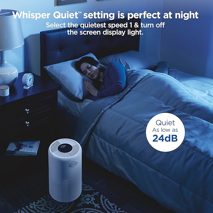 Clorox Turbo Air Purifiers for Home, True HEPA Filter, Quickly Cleans Medium Rooms Up to 1,000 Sq Ft, Reduces 99.9% of Mold, Viruses, Wildfire Smoke, Allergens, Pet Allergies, Dust, Whisper Quiet