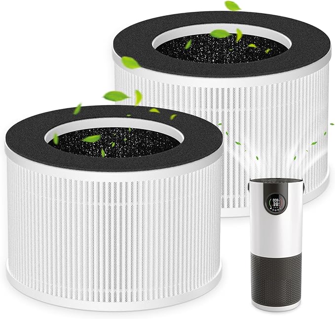 AP-H400 Replacement Filter Compatible with Homedics 2-in-1 Cool Mist Humidifier & Air Purifier, 3-IN-1 HEPA Filter, Activated Carbon Filter and Pre-filter, 2 Pack