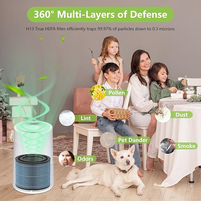 AC2224A Replacement Filter Compatible with Amazon Basics AC2224A Air Purifier, 3-in-1 Filtration System H13 True HEPA Filter with Activated Carbon Pet Care Filter, #2224RF 2Pack