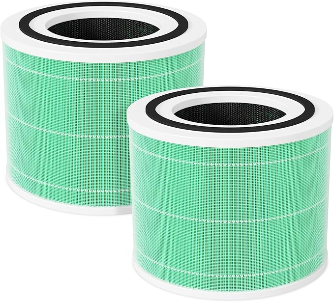 2-Pack Core 300 Replacement Filter Compatible with LEVOIT Core 300 and Core 300S Air Purifier, H13 True HEPA, High-Efficiency Activated Carbon, Replace Core300-RF-TX, Green