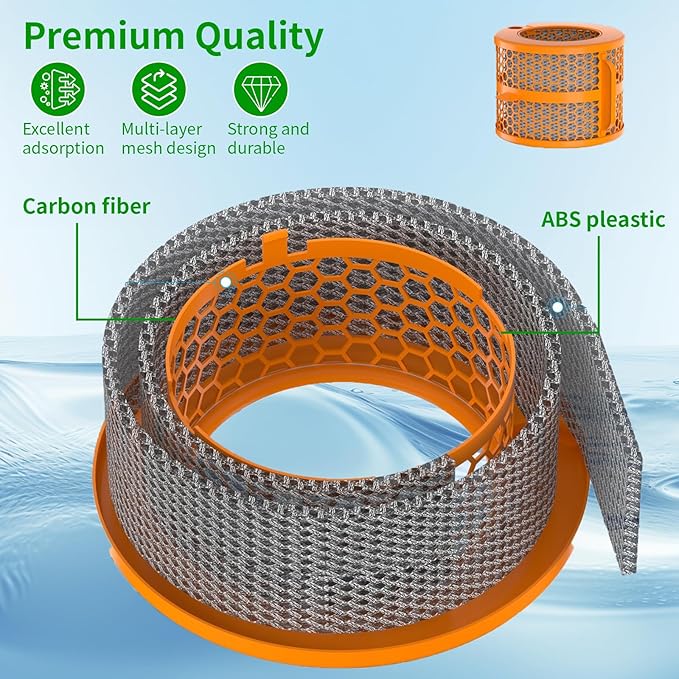 2 Pack 2-IN-1 Replacement Carbon Fiber Evaporator Filter Compatible for Dyson PH01 PH02 PH03 PH04 PH3A Models Humidify+Cool Air Purifiers, Orange