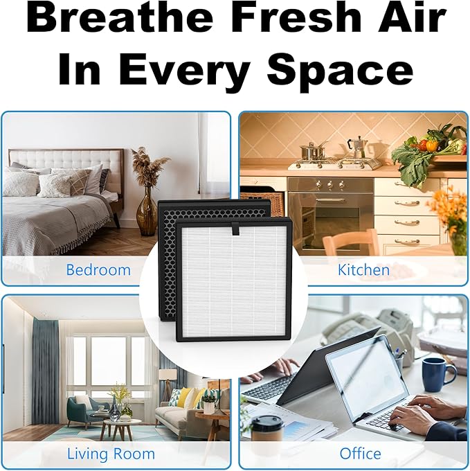 G3 A3 Air Purifier Replacement Filter for AMEIFU, Compatible with AMEIFU G3 Sferf-30 (FXAP2W), VEWIOR A3, And Tailulu HQZZ-260, 3-in-1 H13 True HEPA Filter, 3 Pack