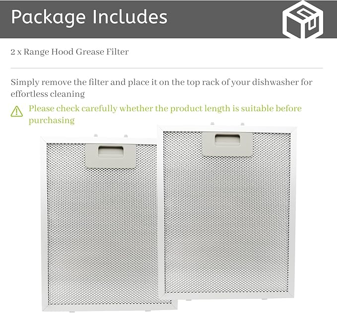2Pcs W10915369 Range Hoo Grease Filter Fit for Whirlpool Kitchen Aid Jenn Air Range Hood Mesh Grease Vent Filters Length 8.74 Inches Width 7.48 Inches 5-layer Aluminum Alloy Material